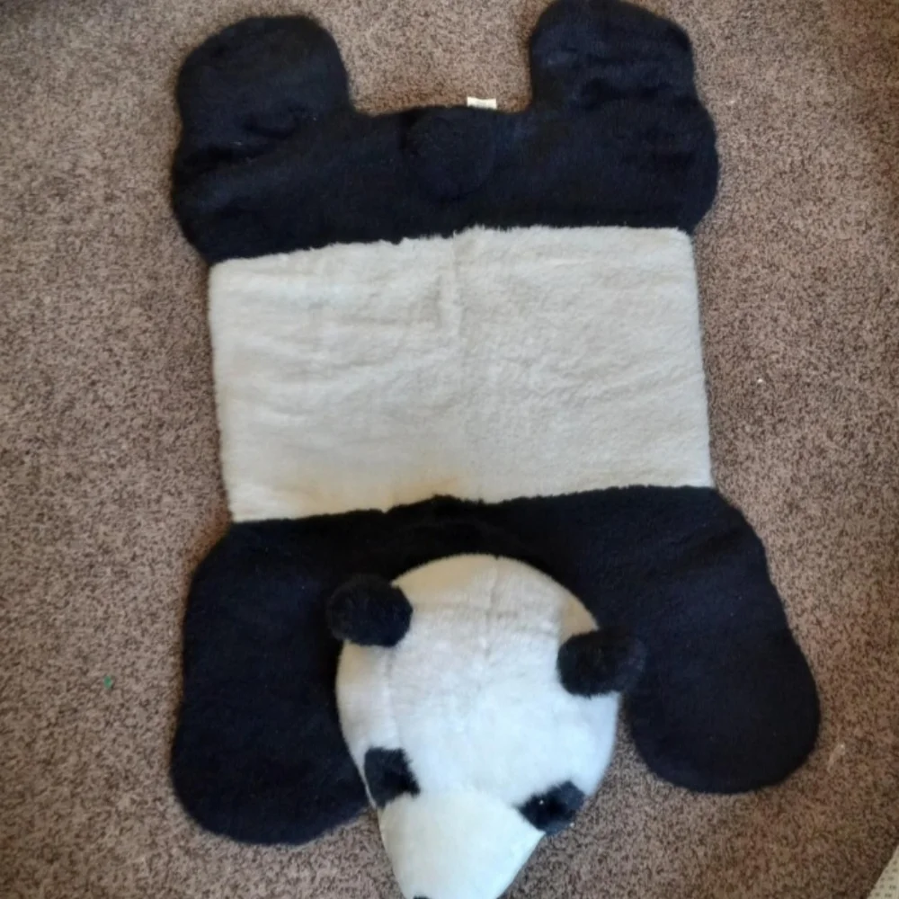 Panda plush floor mat